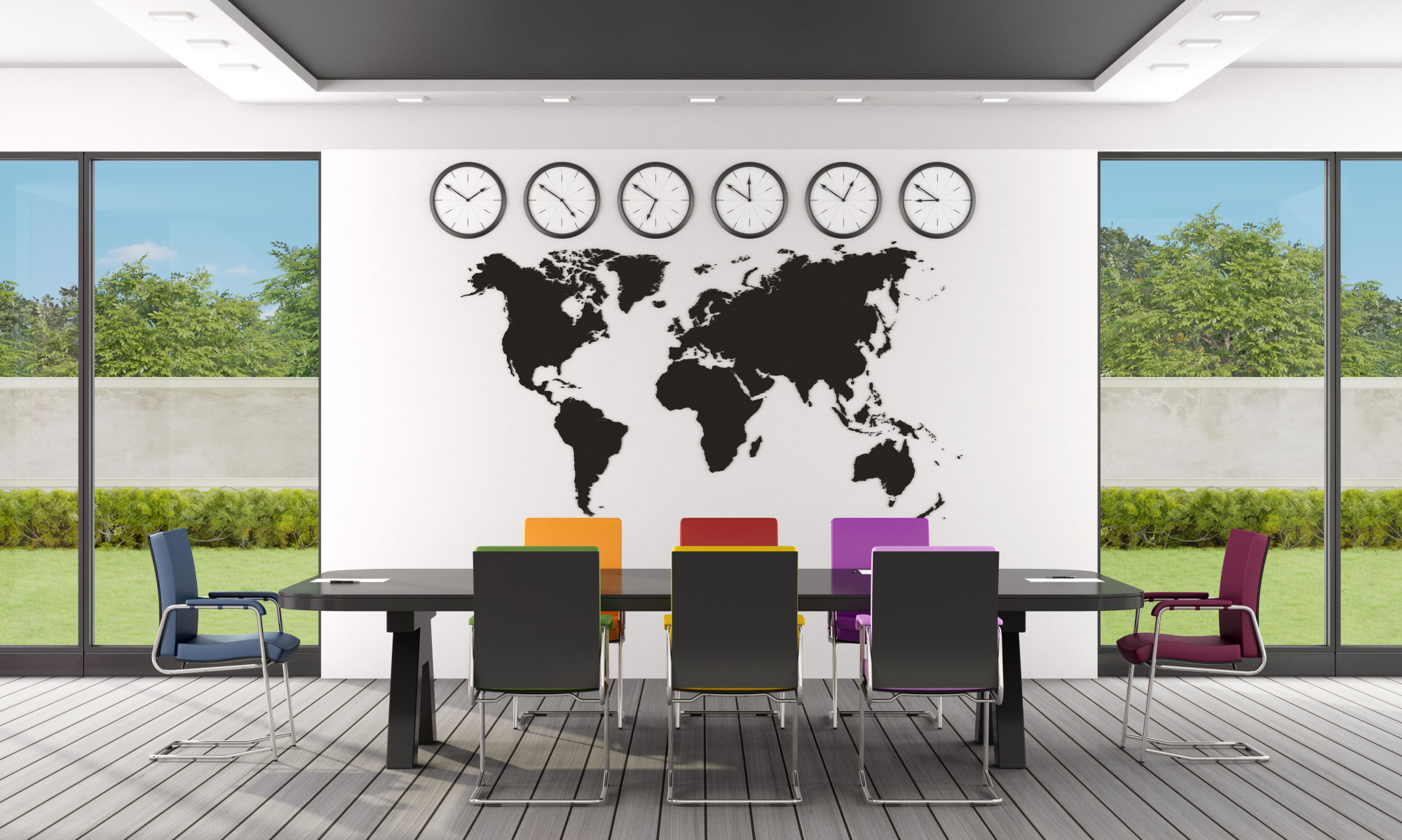 mapa świata w biurze